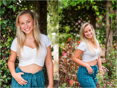 Senior at Rockledge Gardens during senior portrait session