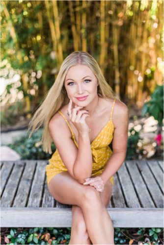 Girl resting on elbow Rockledge Gardens Senior Pictures