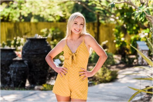 Girl in yellow romper Rockledge Gardens Senior Pictures