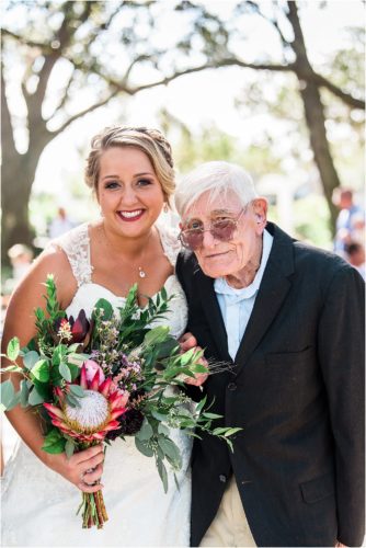 Bride and grandfather at Up the Creek Farms wedding Grandparents in your wedding photography