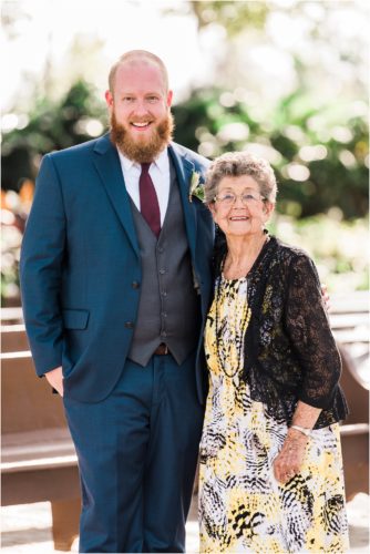 Groom and his grandmother at Up the Creek Farms wedding Grandparents in your wedding photography