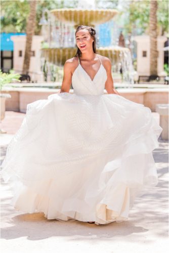 Bride laughing in Haley Paige gown Melbourne Florida Wedding