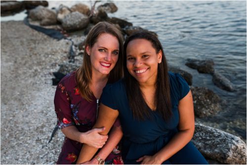 Sam sex couple sitting on rocks
