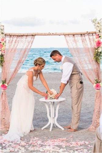 Unique Ceremony Ideas sand ceremony on the beach