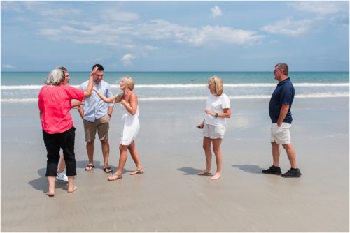 Seeing their parents on the beach after getting engaged