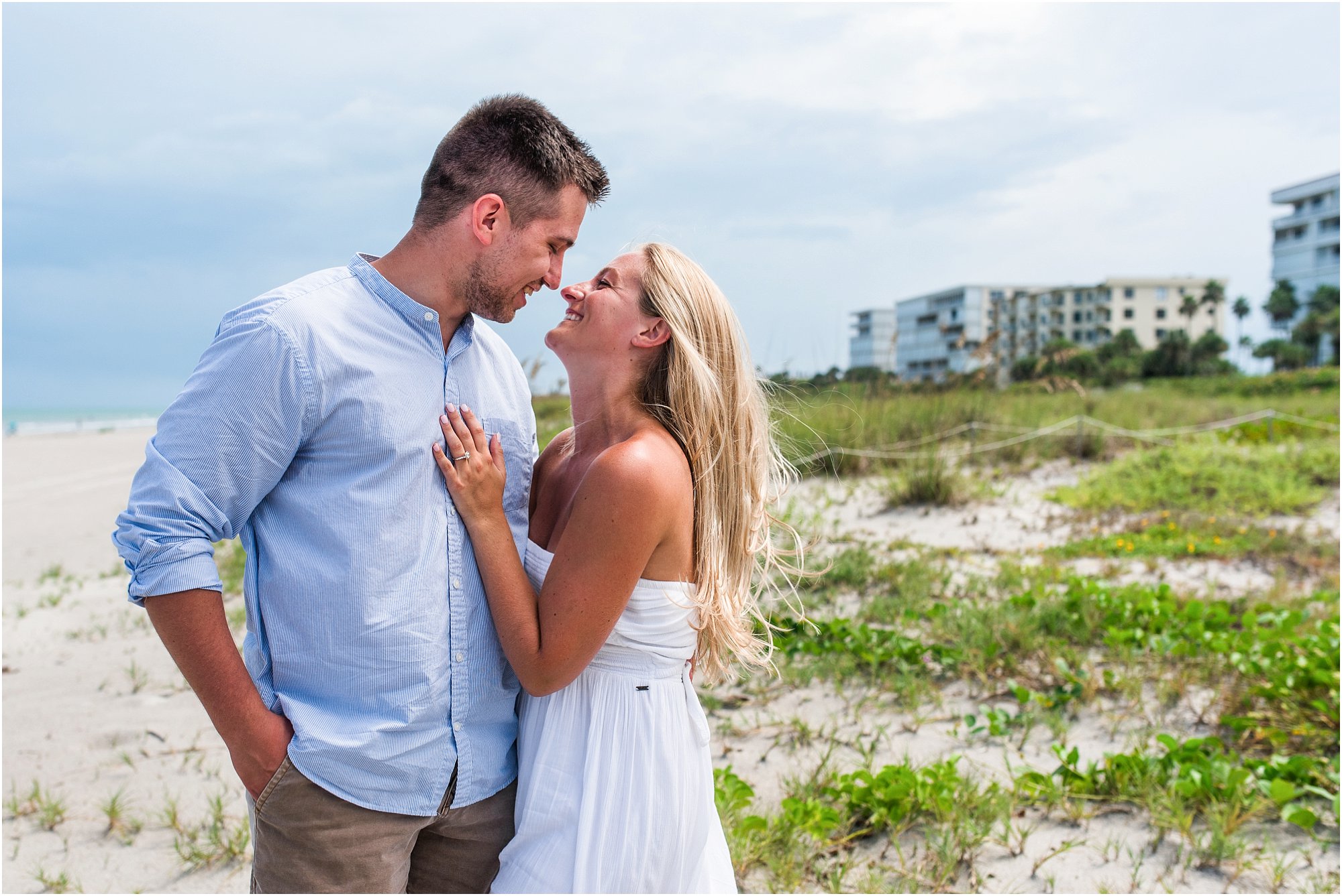 Couple looking at each other on Cocoa Beach