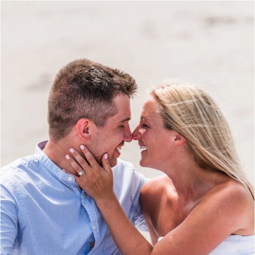 Couple sitting on beach