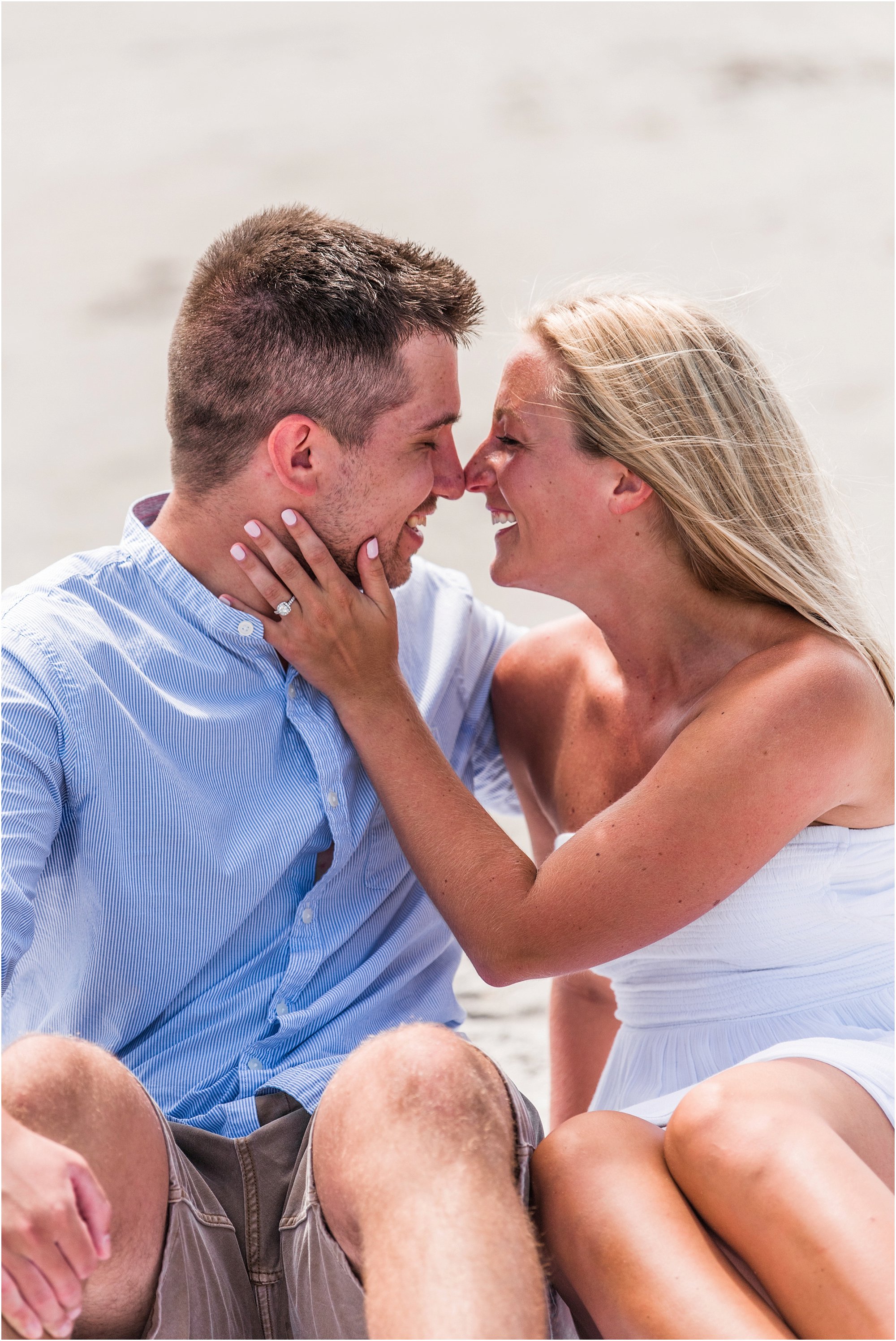 Couple sitting on beach