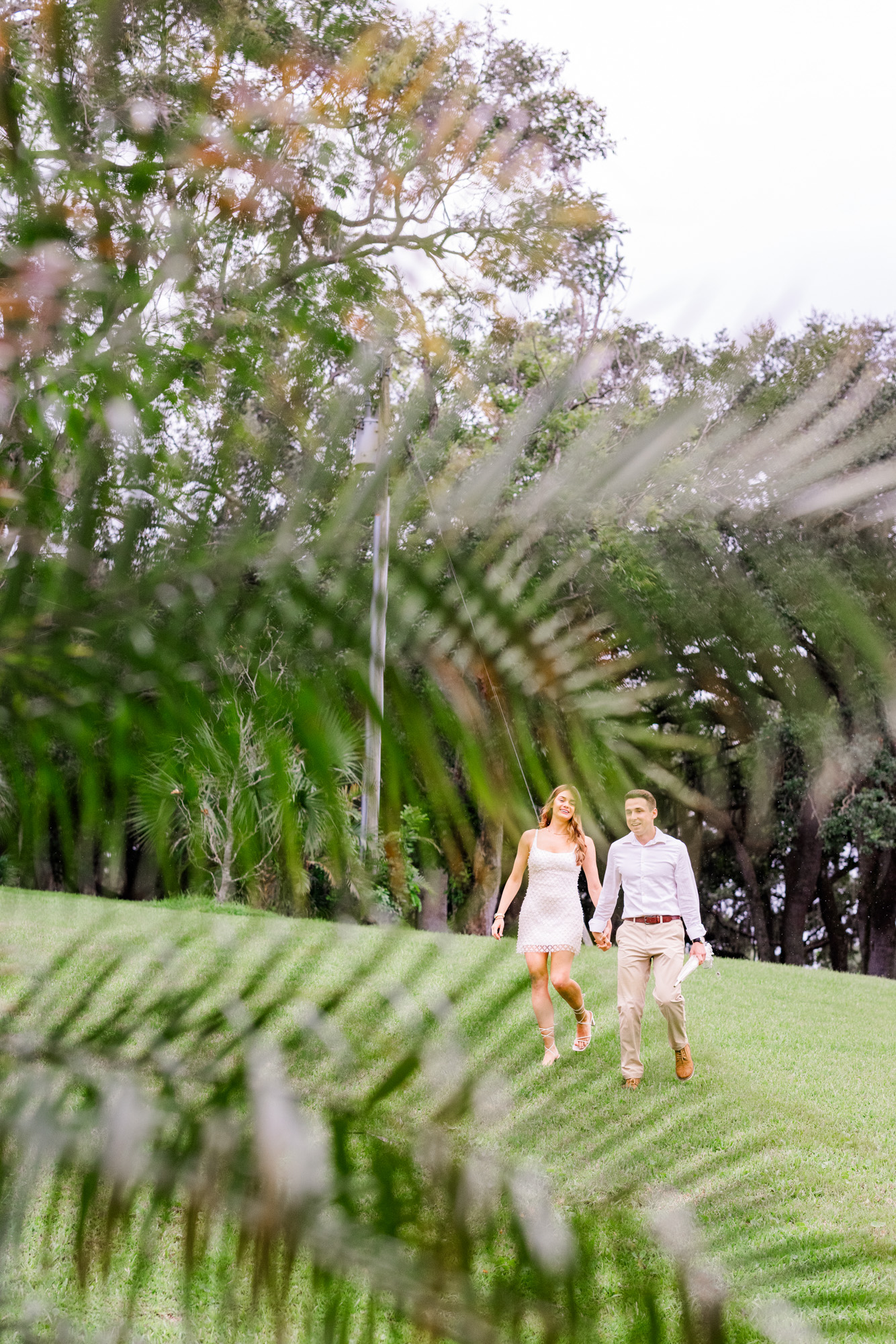 couple walking down to site of proposal