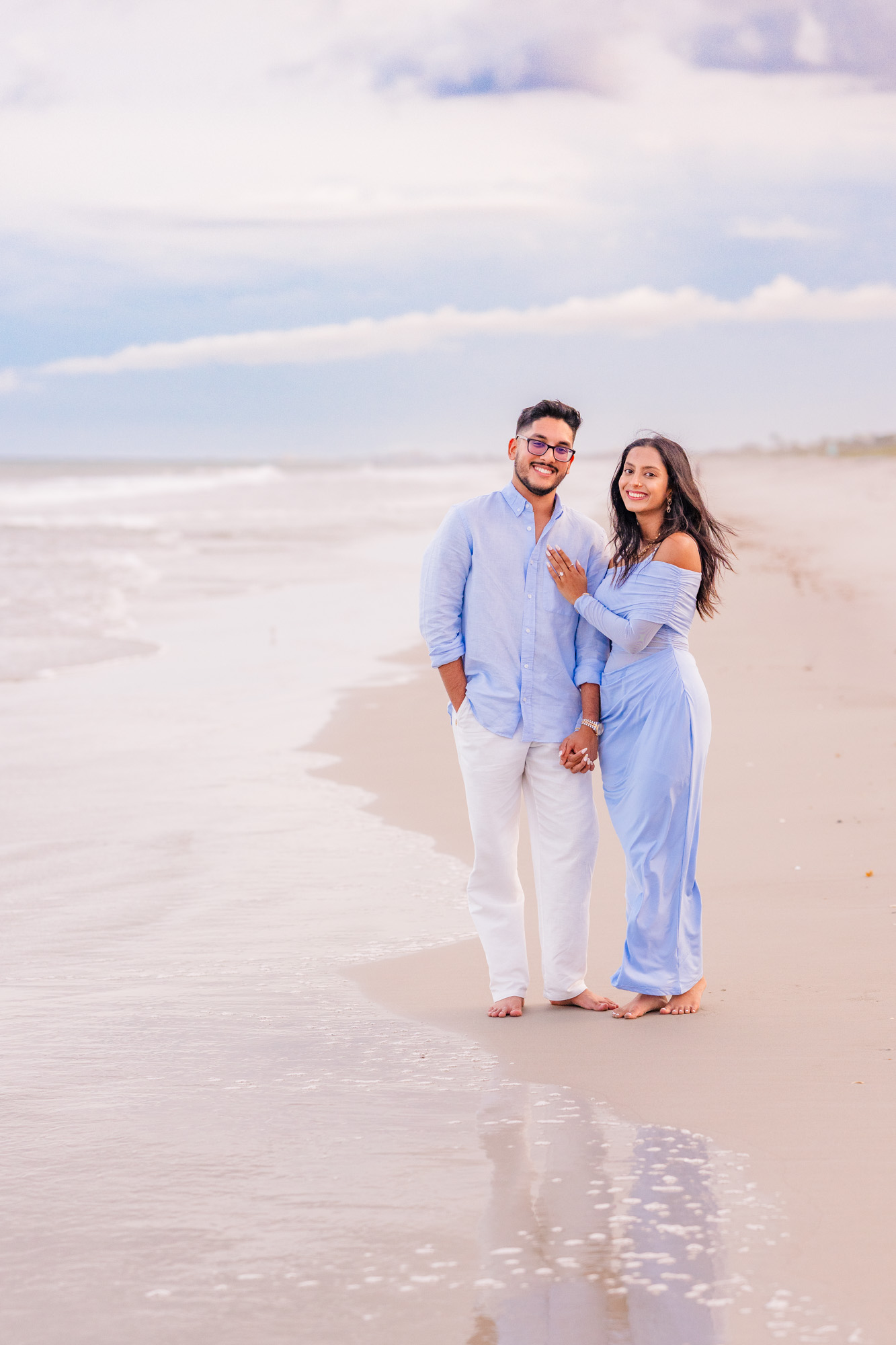 Couple hugging near the ocean