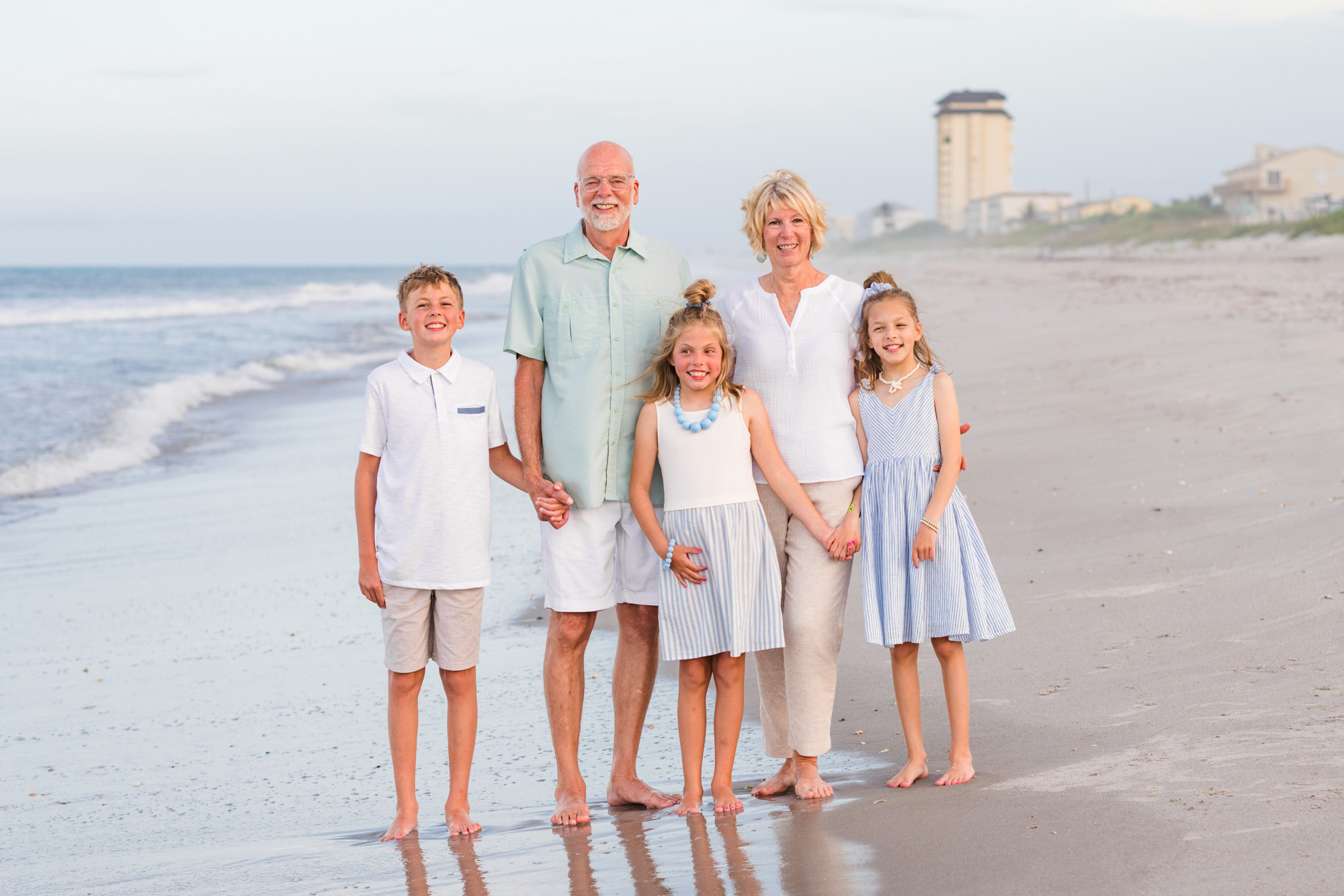 Grandparents with their grandkids on Melbourne Beach