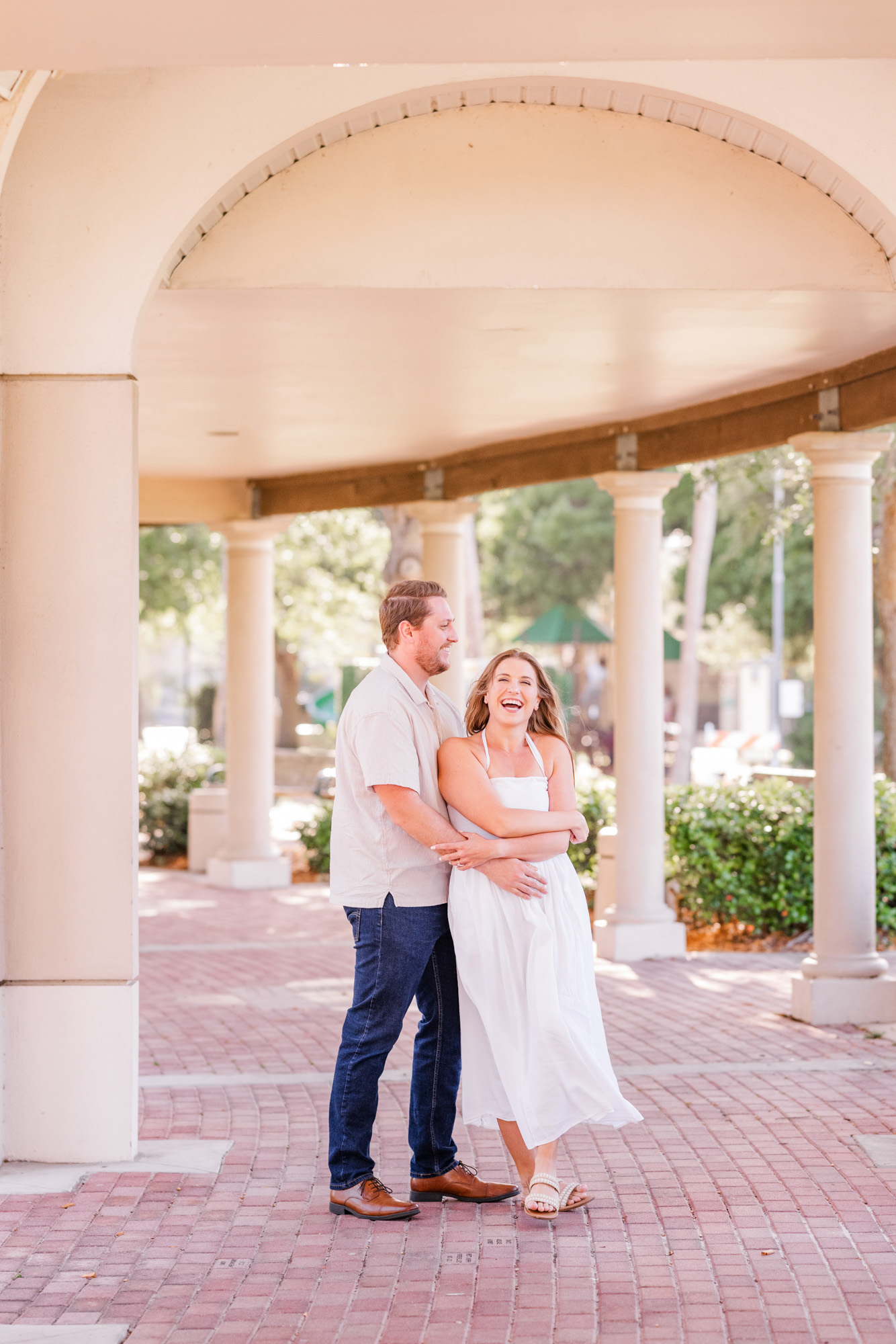 Couple dancing during their Cocoa Village engagement session