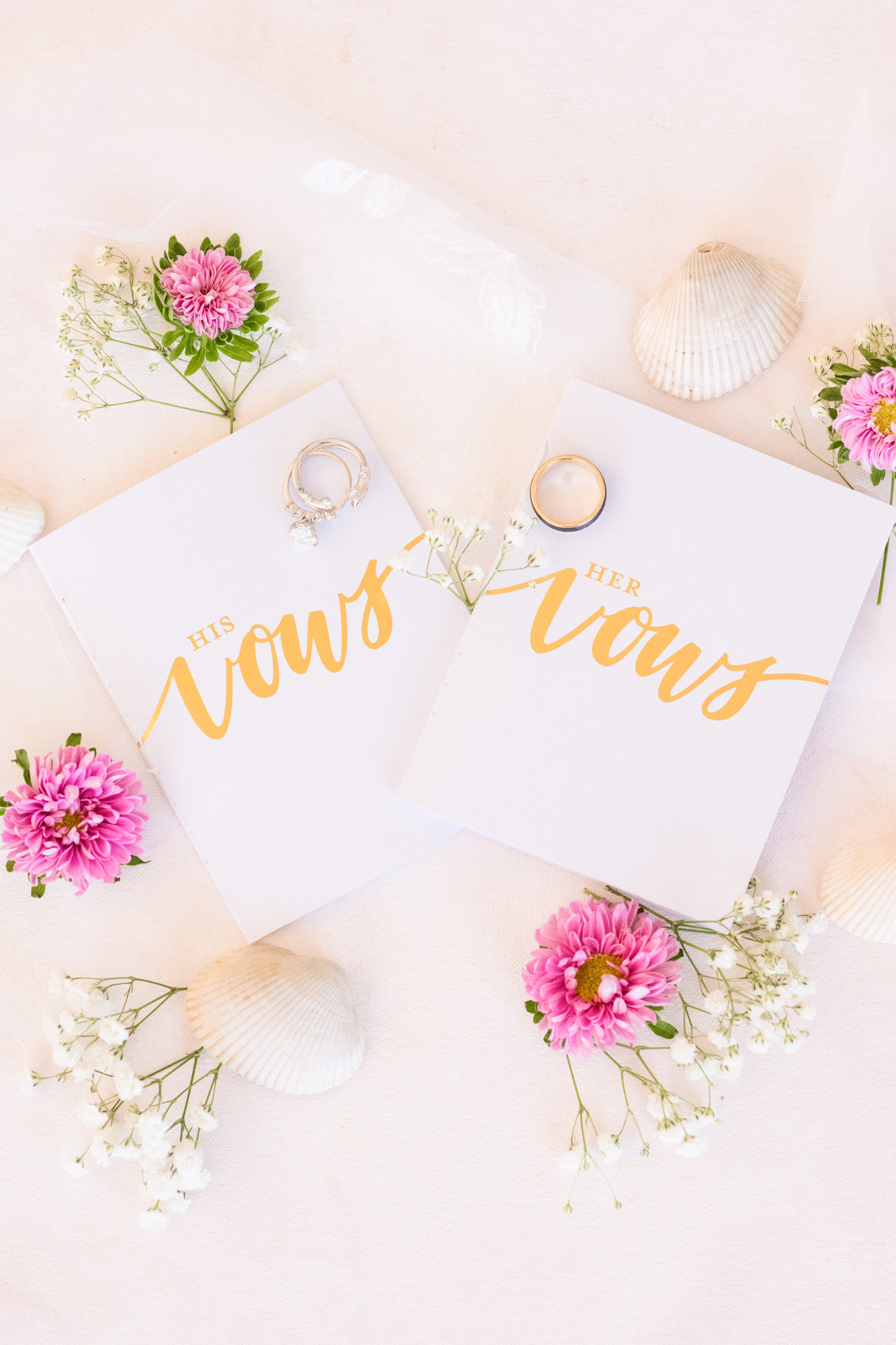 Detail photograph of vow books from a Harbour House Oceanfront wedding