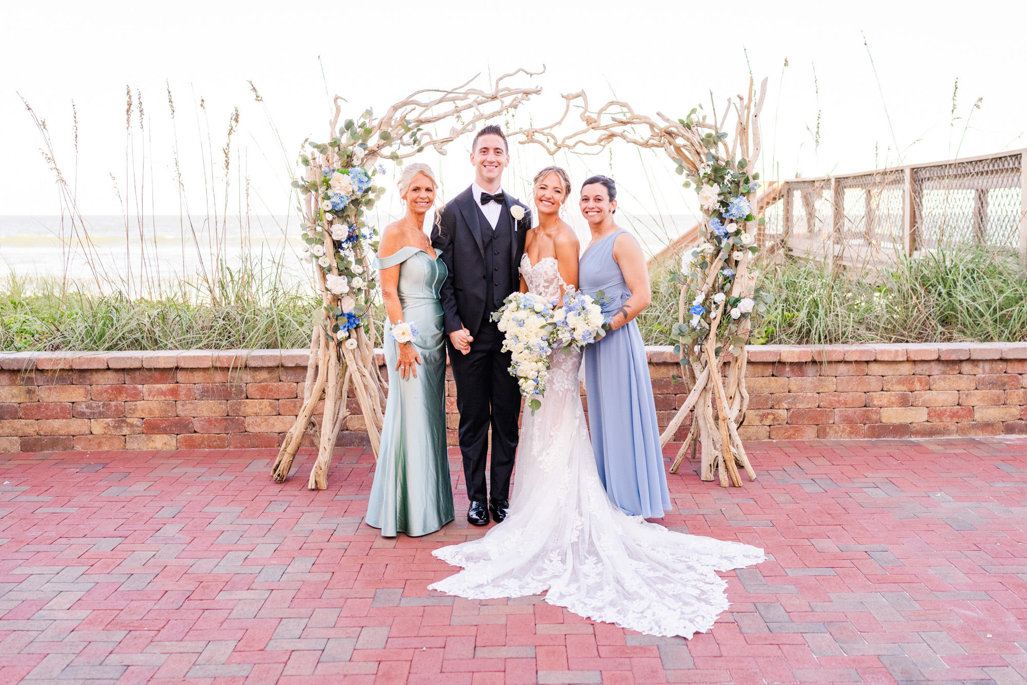 Family formal photograph on the deck at Harbour House Oceanfront