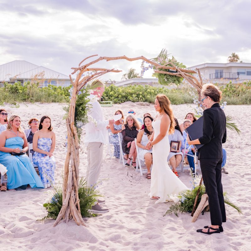 view of ceremony on the beach in Melbourne Beach