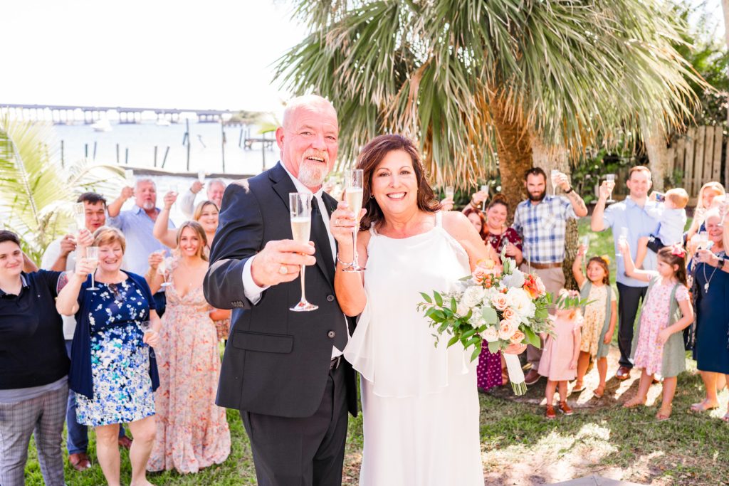Older couple with champagne