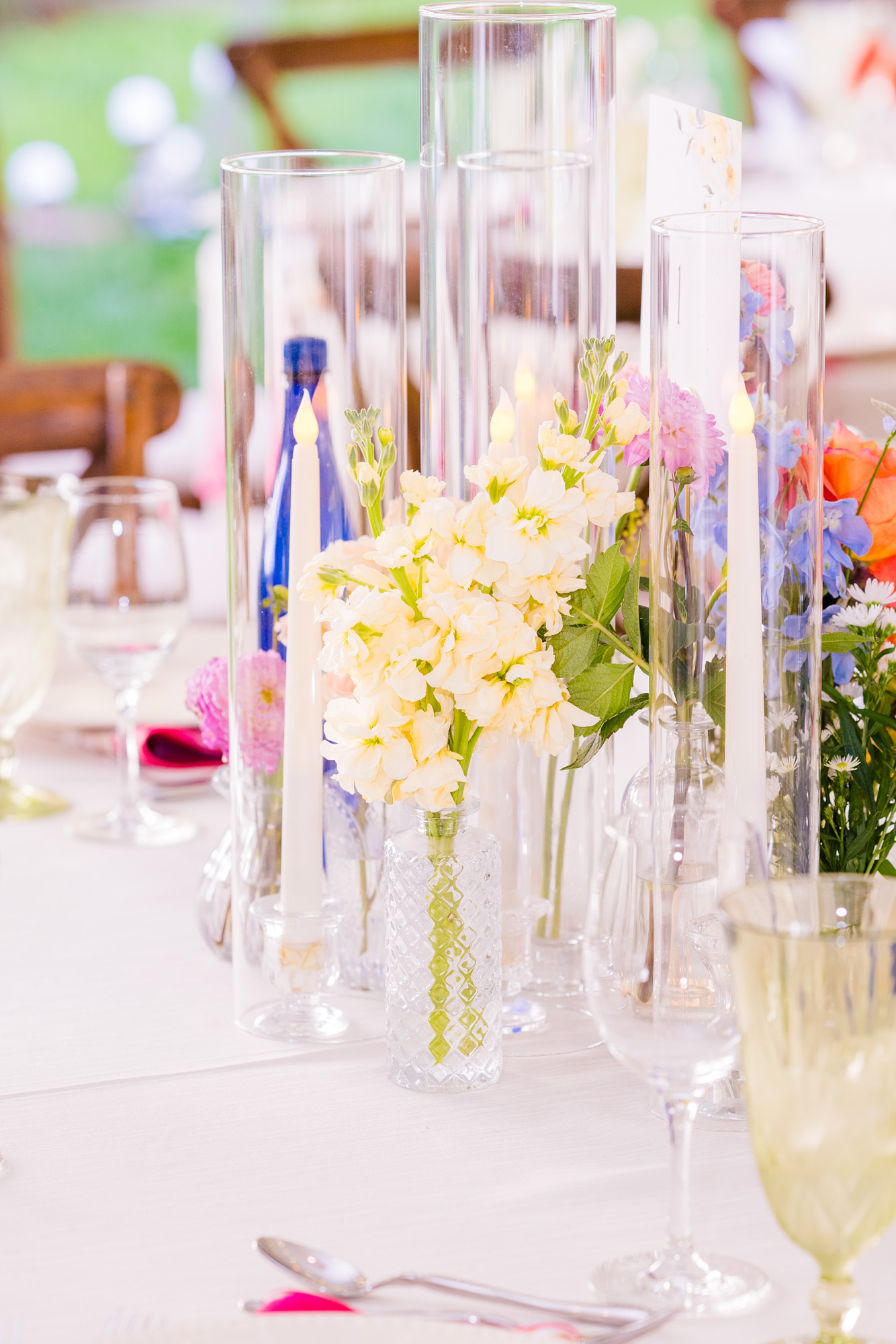 white flower on reception table