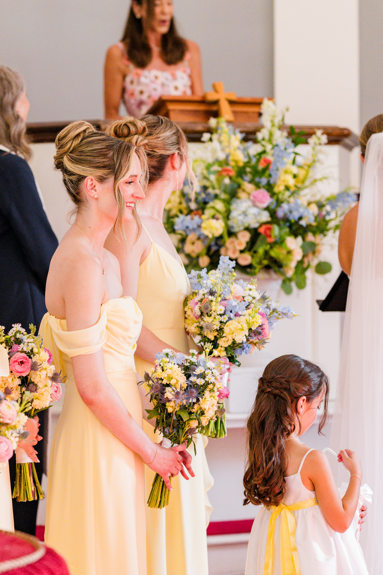 bridesmaid during ceremony