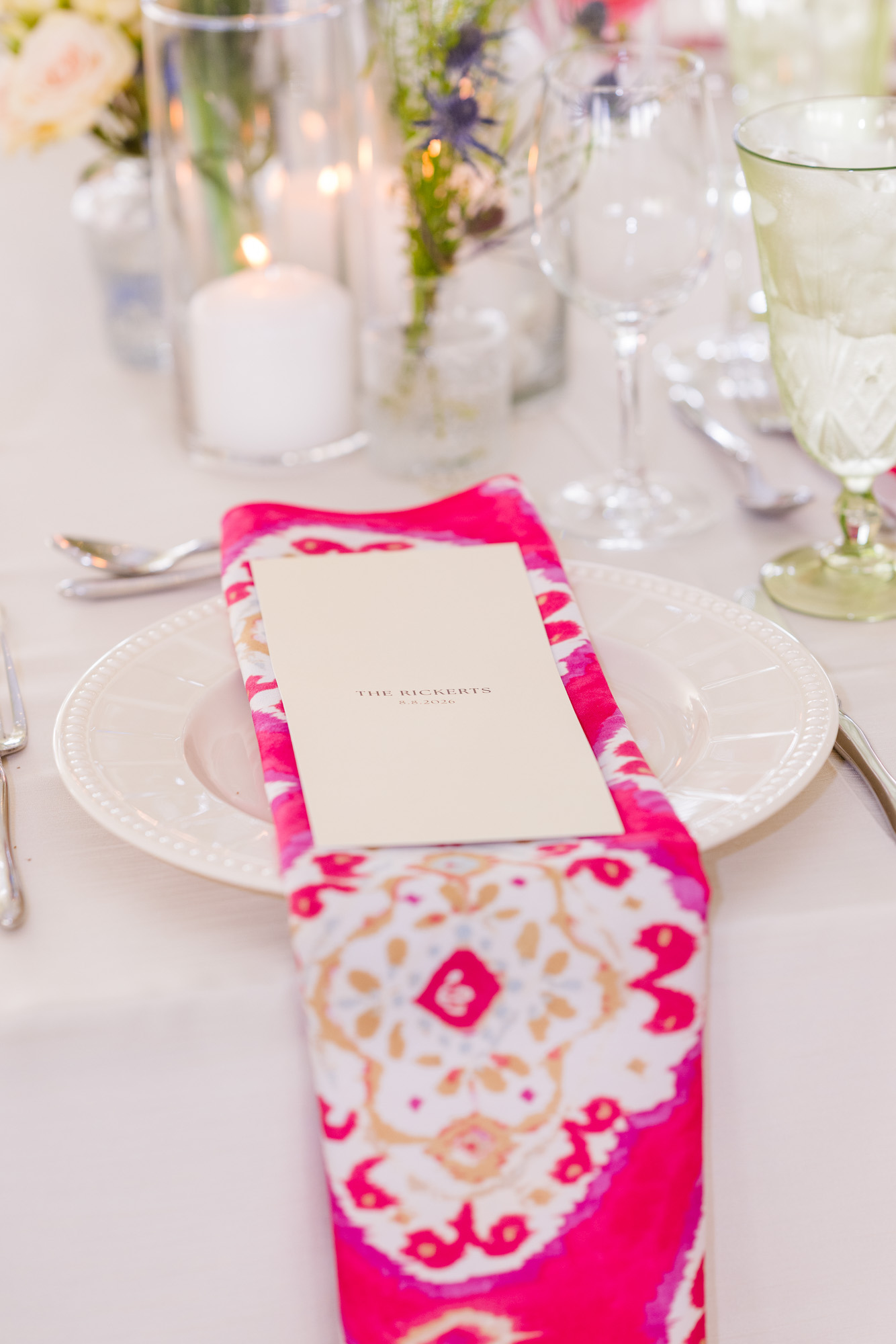 pink detailed napkins