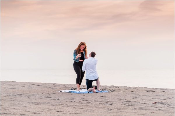 Down on one knee Central Florida Sunrise Proposal
